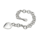 Tiffany & Co. Sterling Silver Heart Tag Charm Link Bracelet
