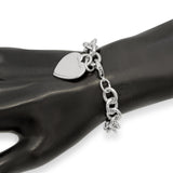 Tiffany & Co. Sterling Silver Heart Tag Charm Link Bracelet