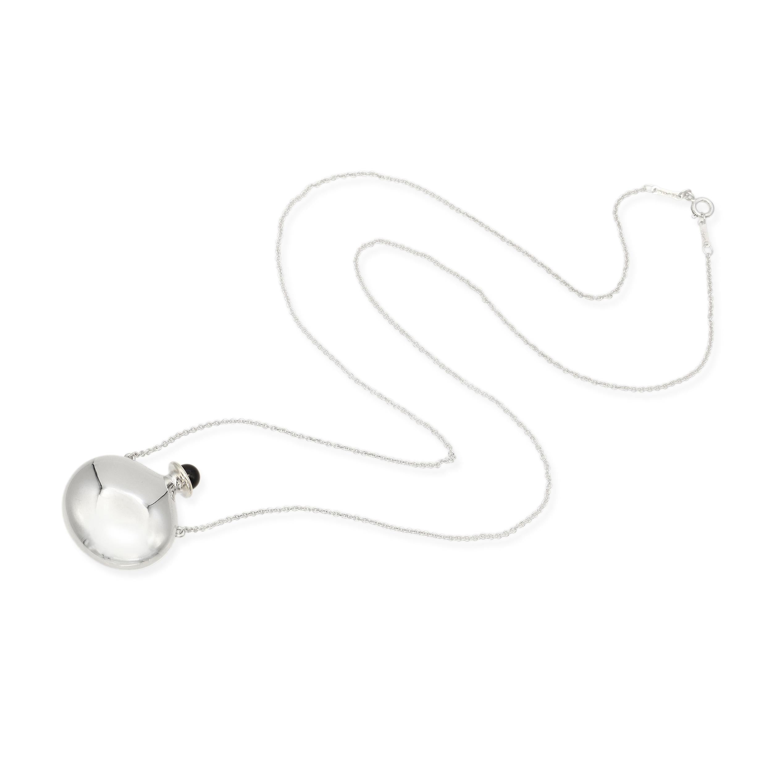 Tiffany & Co. Elsa Peretti Sterling Silver Black Onyx Bottle Necklace
