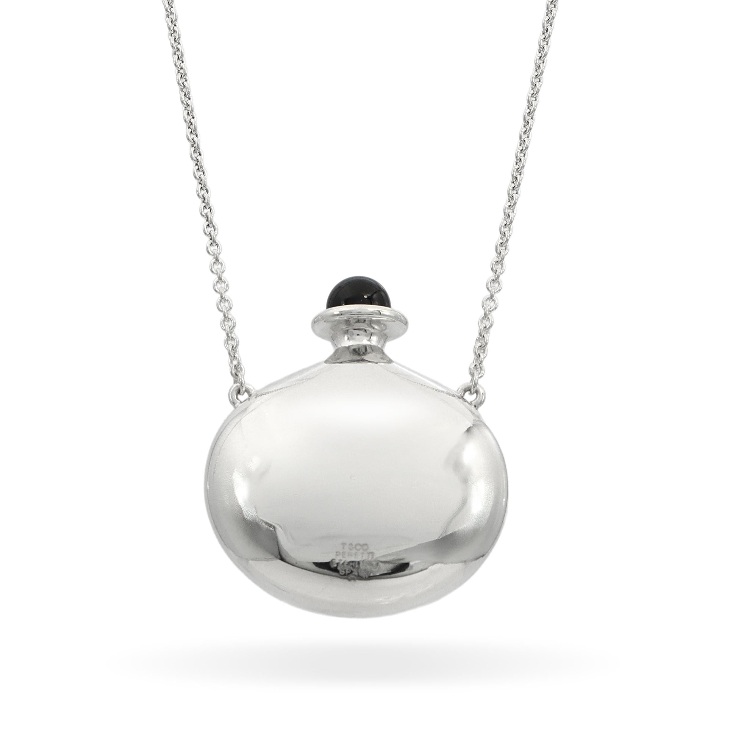 Tiffany & Co. Elsa Peretti Sterling Silver Black Onyx Bottle Necklace
