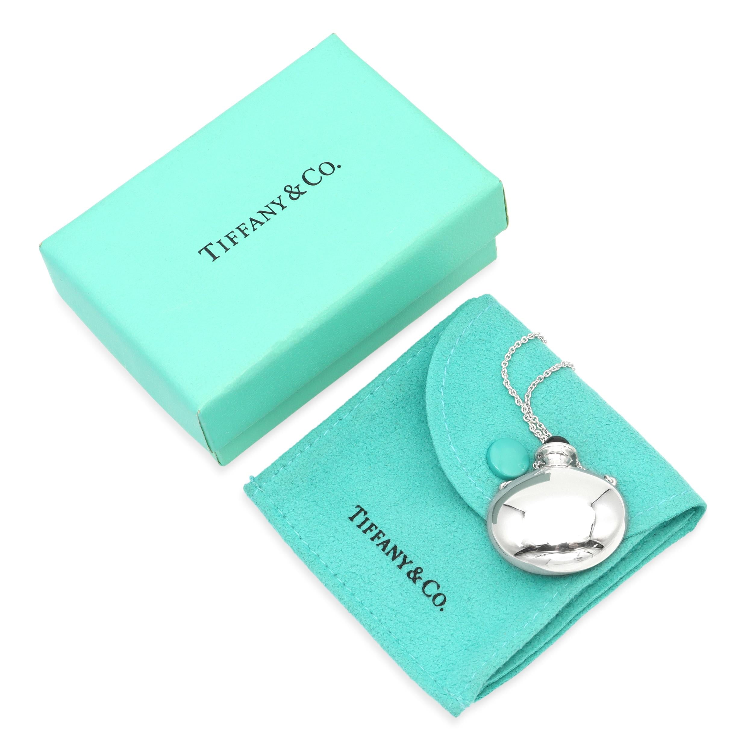 Tiffany & Co. Elsa Peretti Sterling Silver Black Onyx Bottle Necklace