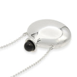 Tiffany & Co. Elsa Peretti Sterling Silver Black Onyx Bottle Necklace