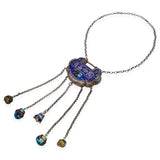 Vintage Chinese Silver and Enamel Bell Necklace