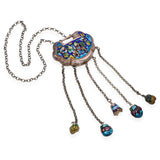 Vintage Chinese Silver and Enamel Bell Necklace