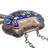 Vintage Chinese Silver and Enamel Bell Necklace