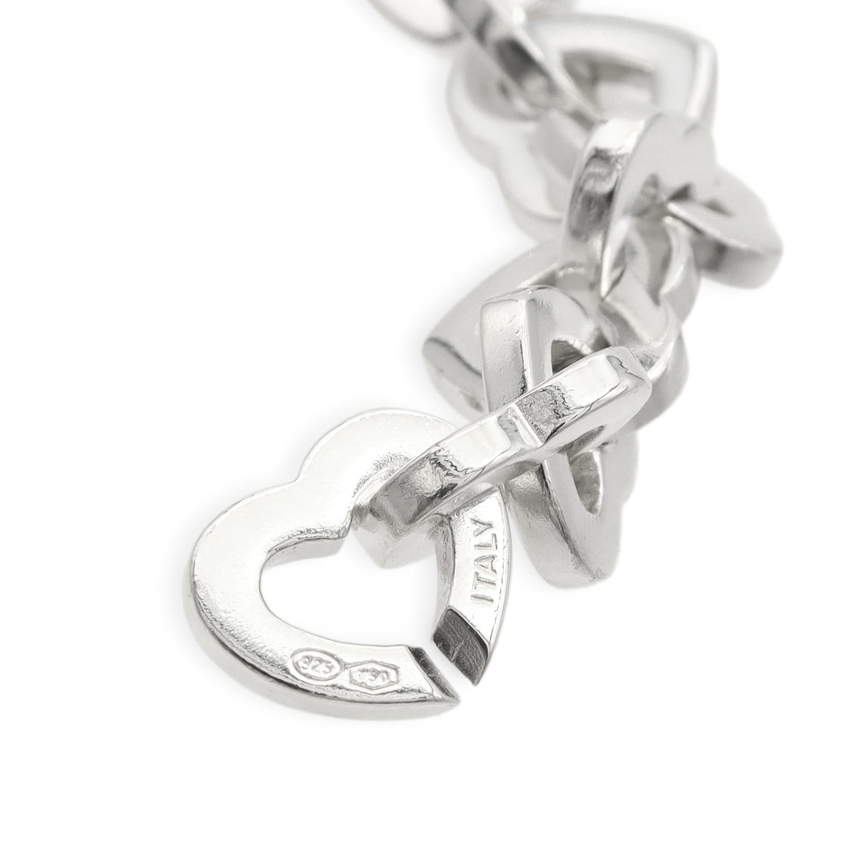 Tiffany & Co. Sterling Silver 18k Yellow Gold Heart Link Bracelet