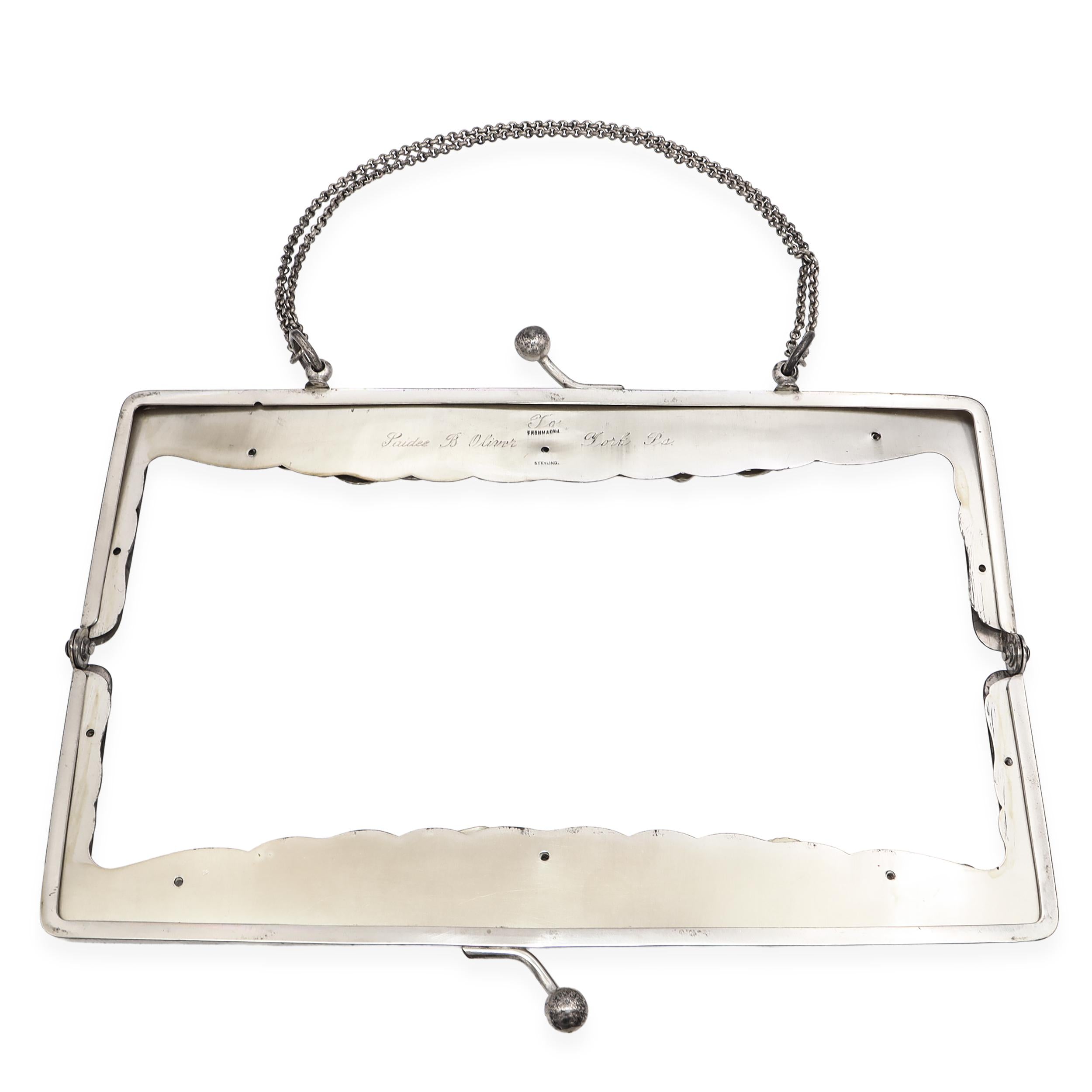 Vintage Sterling Silver Dragon Kiss Lock Closure Handbag Frame