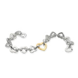 Tiffany & Co. Sterling Silver 18k Yellow Gold Heart Link Bracelet