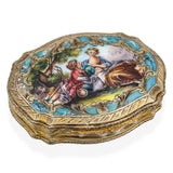 Vintage Enamel Gold Plated Silver Powder Compact