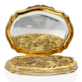 Vintage Enamel Gold Plated Silver Powder Compact