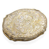 Vintage Enamel Gold Plated Silver Powder Compact