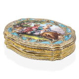 Vintage Enamel Gold Plated Silver Powder Compact