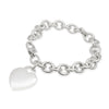 Tiffany & Co. Sterling Silver Heart Tag Charm Link Bracelet