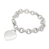 Tiffany & Co. Sterling Silver Heart Tag Charm Link Bracelet