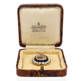 Antique 1870s 10k Yellow Gold Micro Mosiac Pearl Mourning Pendant