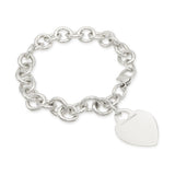 Tiffany & Co. Sterling Silver Heart Tag Charm Link Bracelet