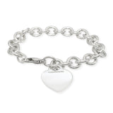 Tiffany & Co. Sterling Silver Heart Tag Charm Link Bracelet