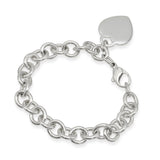 Tiffany & Co. Sterling Silver Heart Tag Charm Link Bracelet