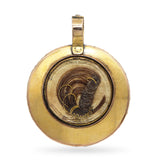 Antique 1870s 10k Yellow Gold Micro Mosiac Pearl Mourning Pendant