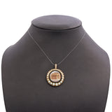 Antique 1870s 10k Yellow Gold Micro Mosiac Pearl Mourning Pendant