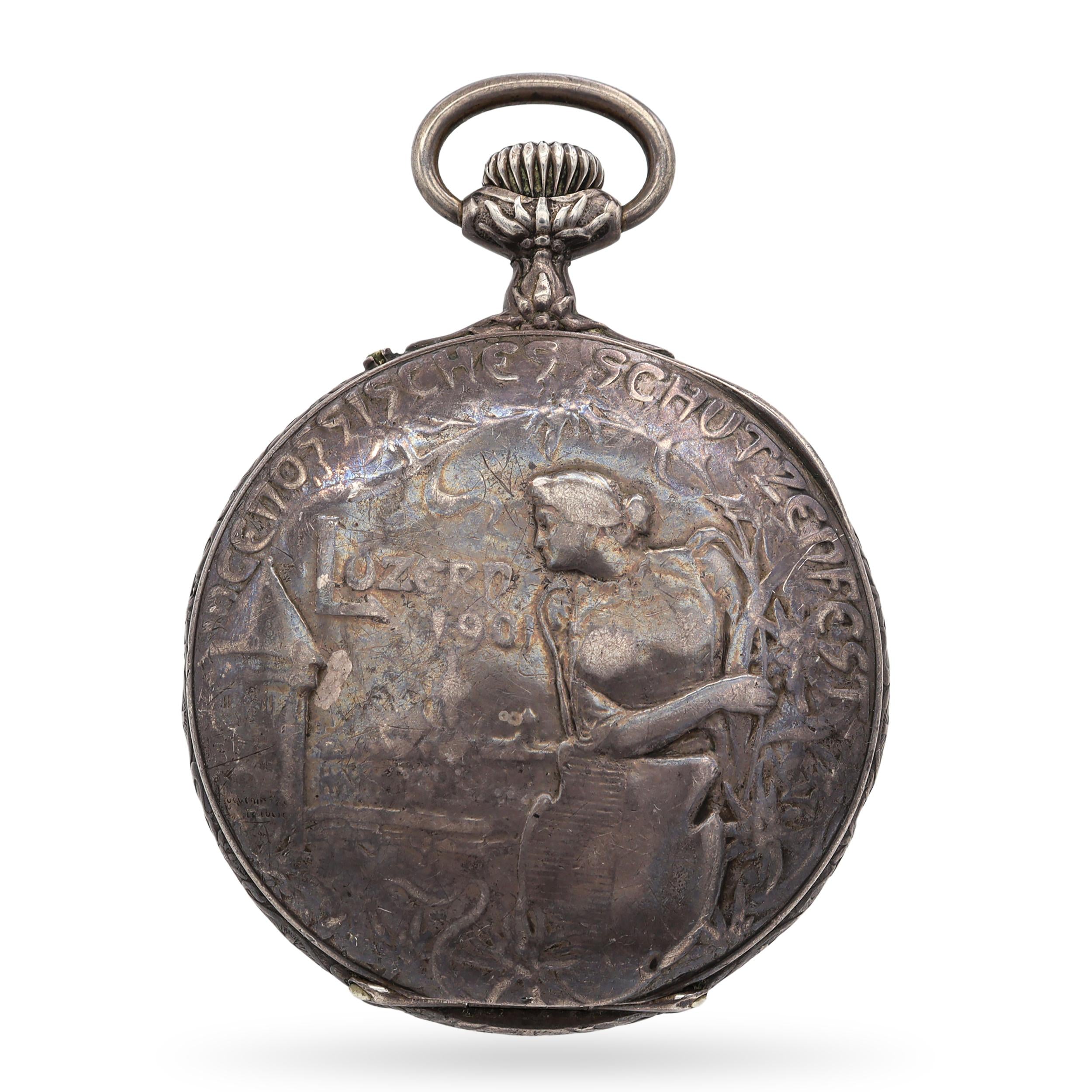 Antique Georges Favre-Jacot & Cie Sterling Silver Pocket Watch
