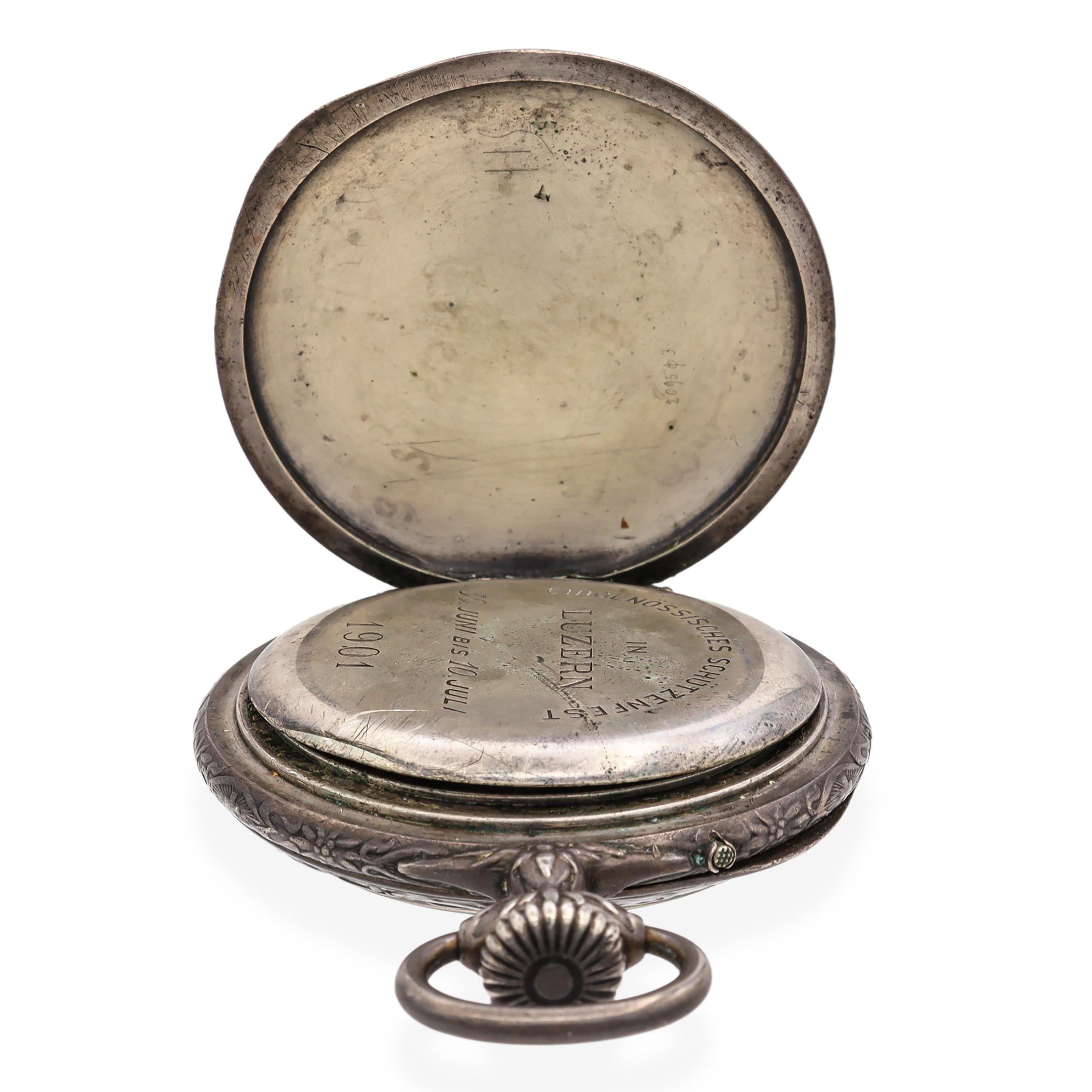 Antique Georges Favre-Jacot & Cie Sterling Silver Pocket Watch