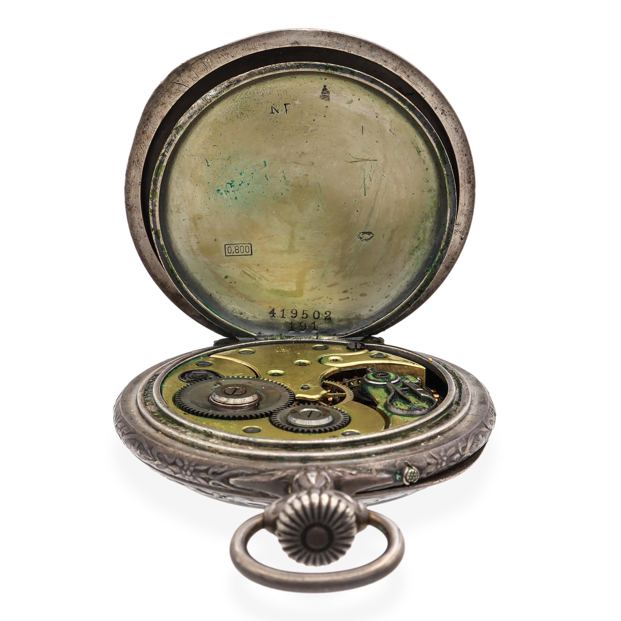 Antique Georges Favre-Jacot & Cie Sterling Silver Pocket Watch