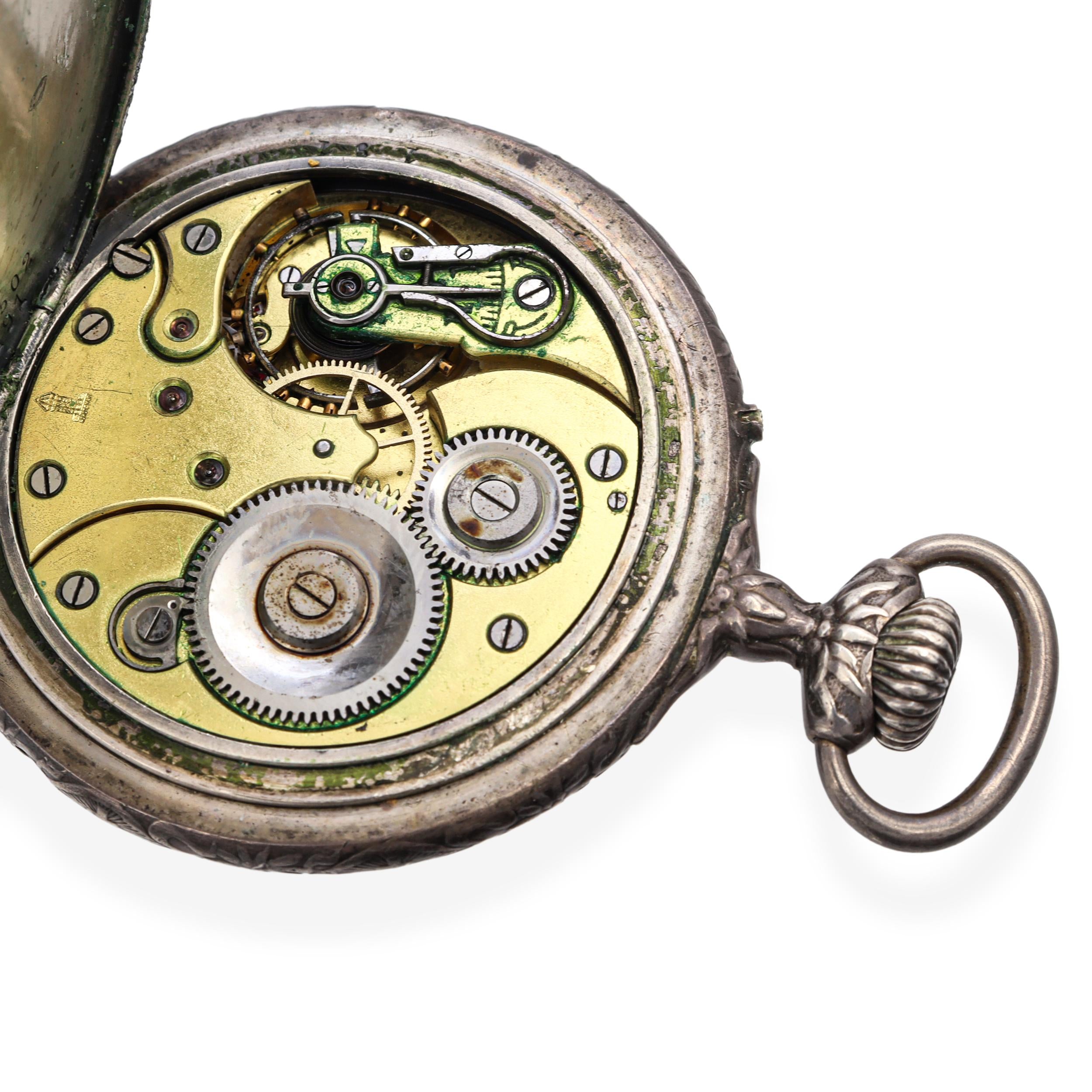 Antique Georges Favre-Jacot & Cie Sterling Silver Pocket Watch
