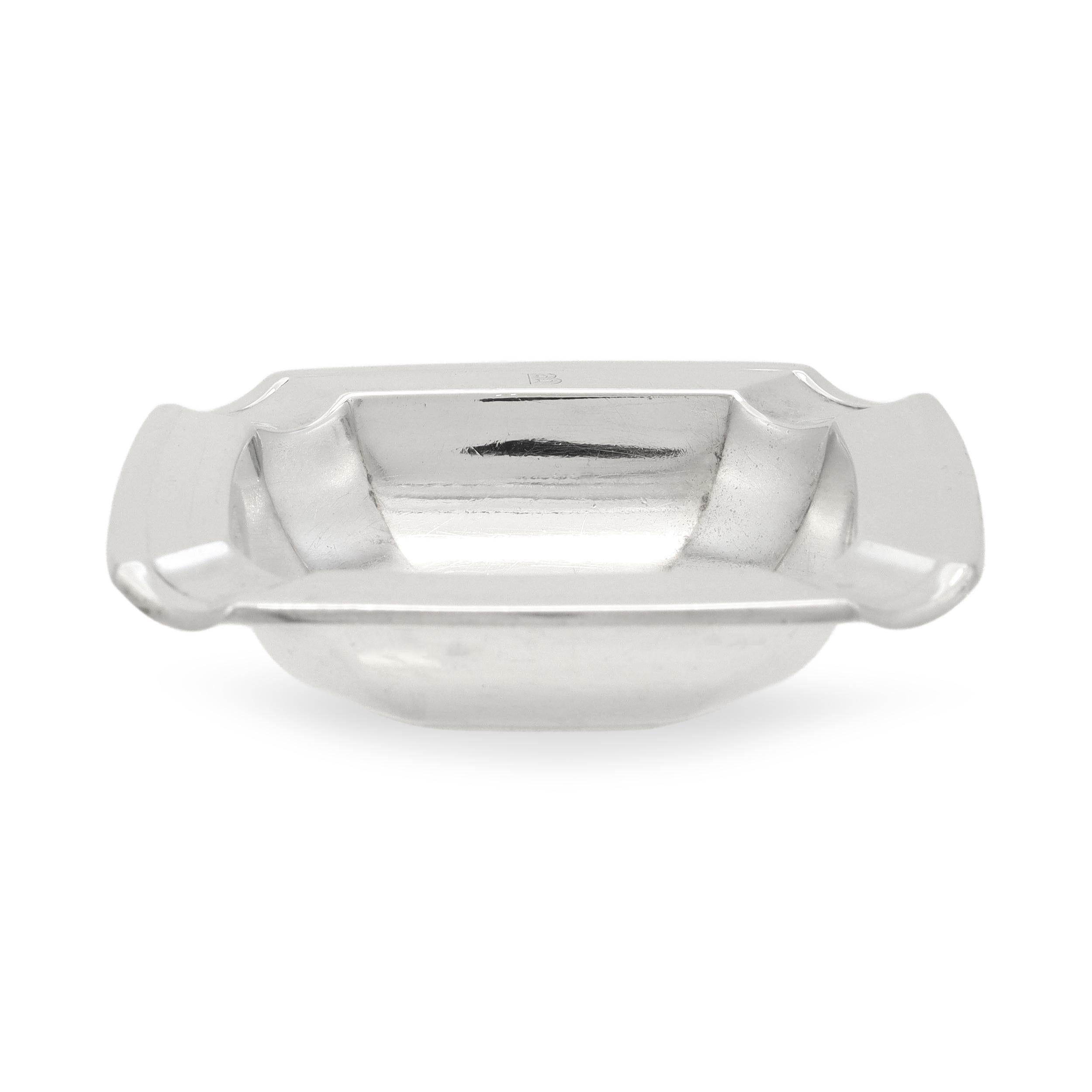 Vintage Tiffany & Co. Makers Sterling Silver Ashtray "B" Mono