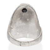 Antique Sterling Silver Man With Turban .29ct Old European Diamond Ring