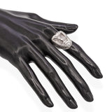 Antique Sterling Silver Man With Turban .29ct Old European Diamond Ring