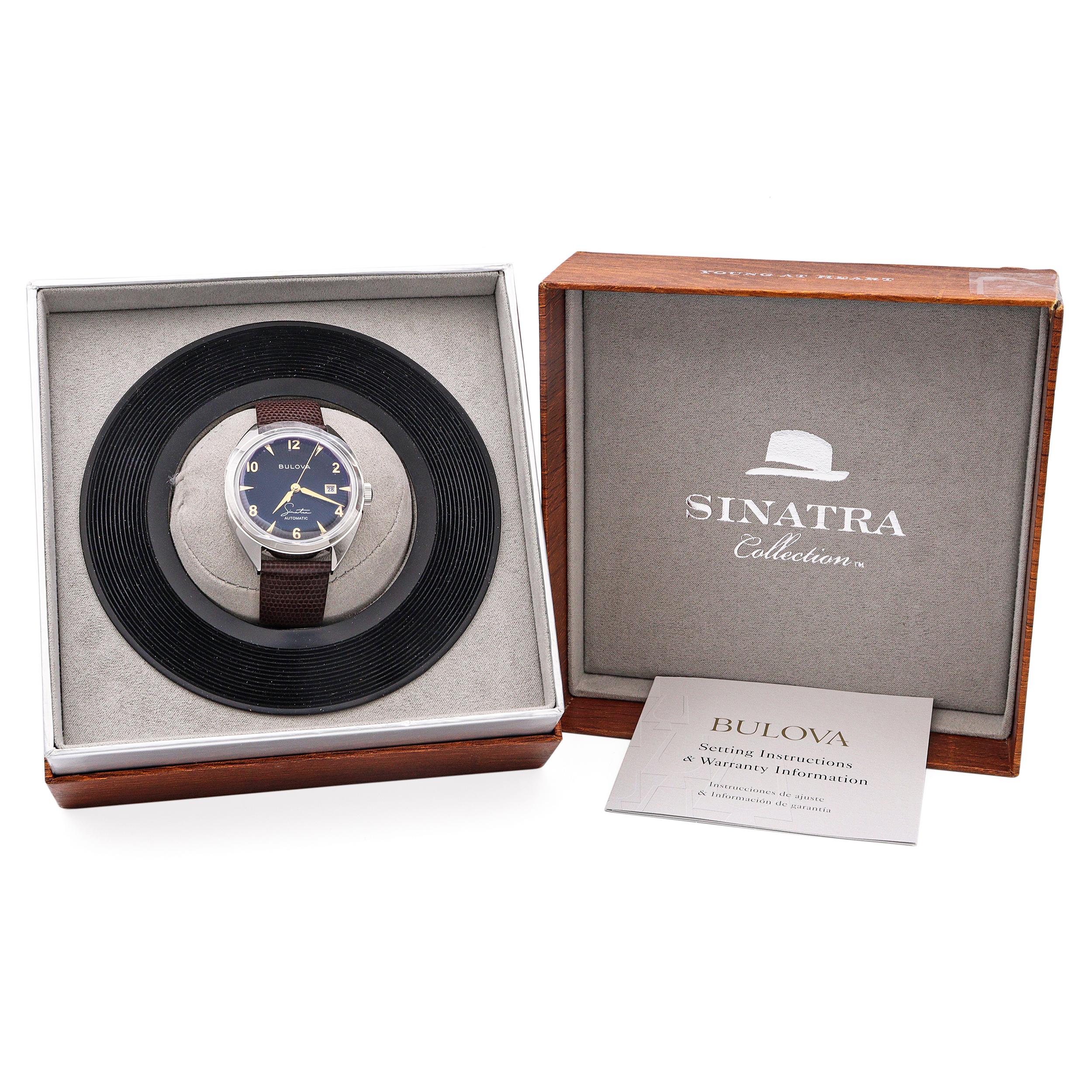 Bulova Sinatra Fly Me To The Moon Skeleton Date Automatic Men's Watch 96B348