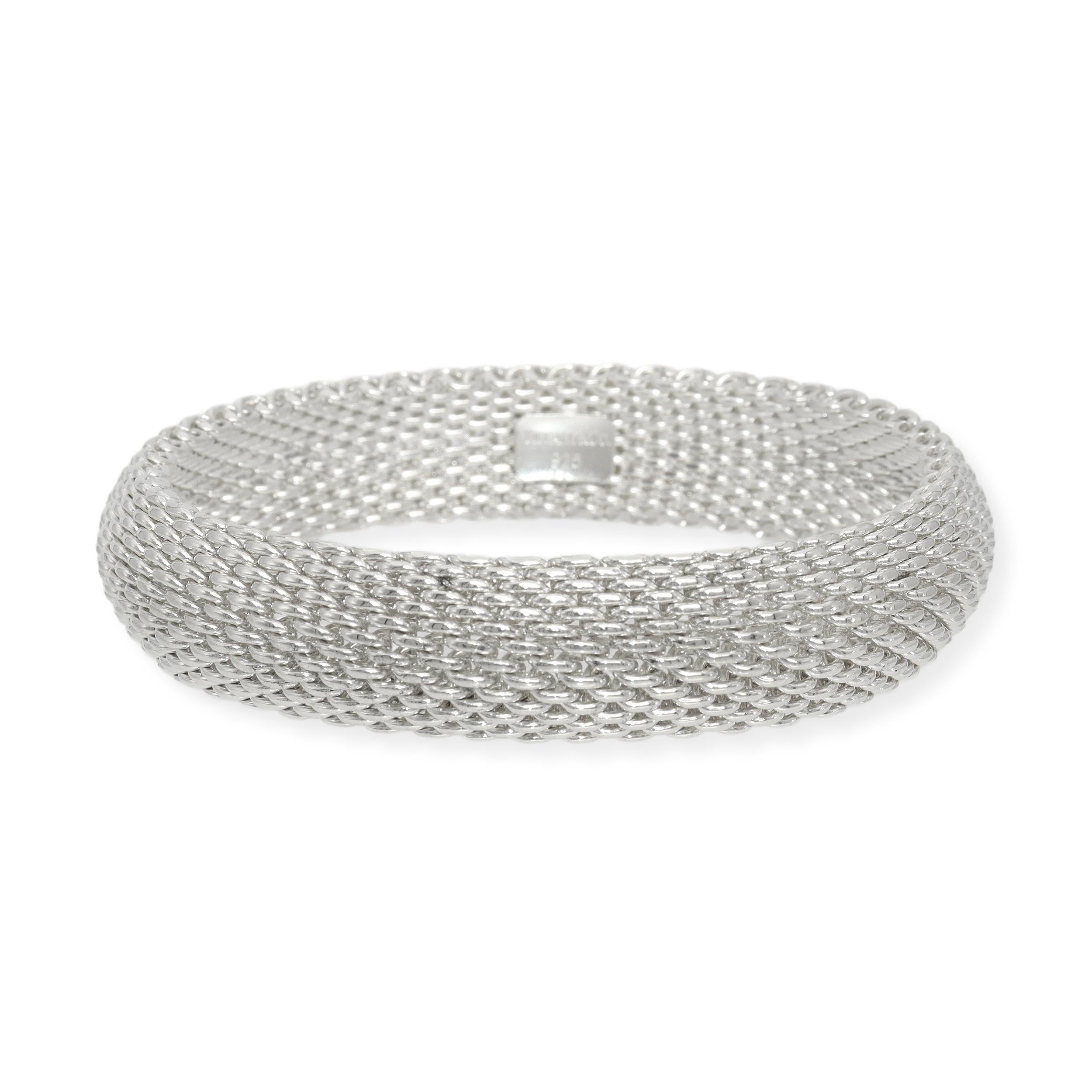 Tiffany & Co. Sterling Silver Somerset Mesh Bangle Bracelet