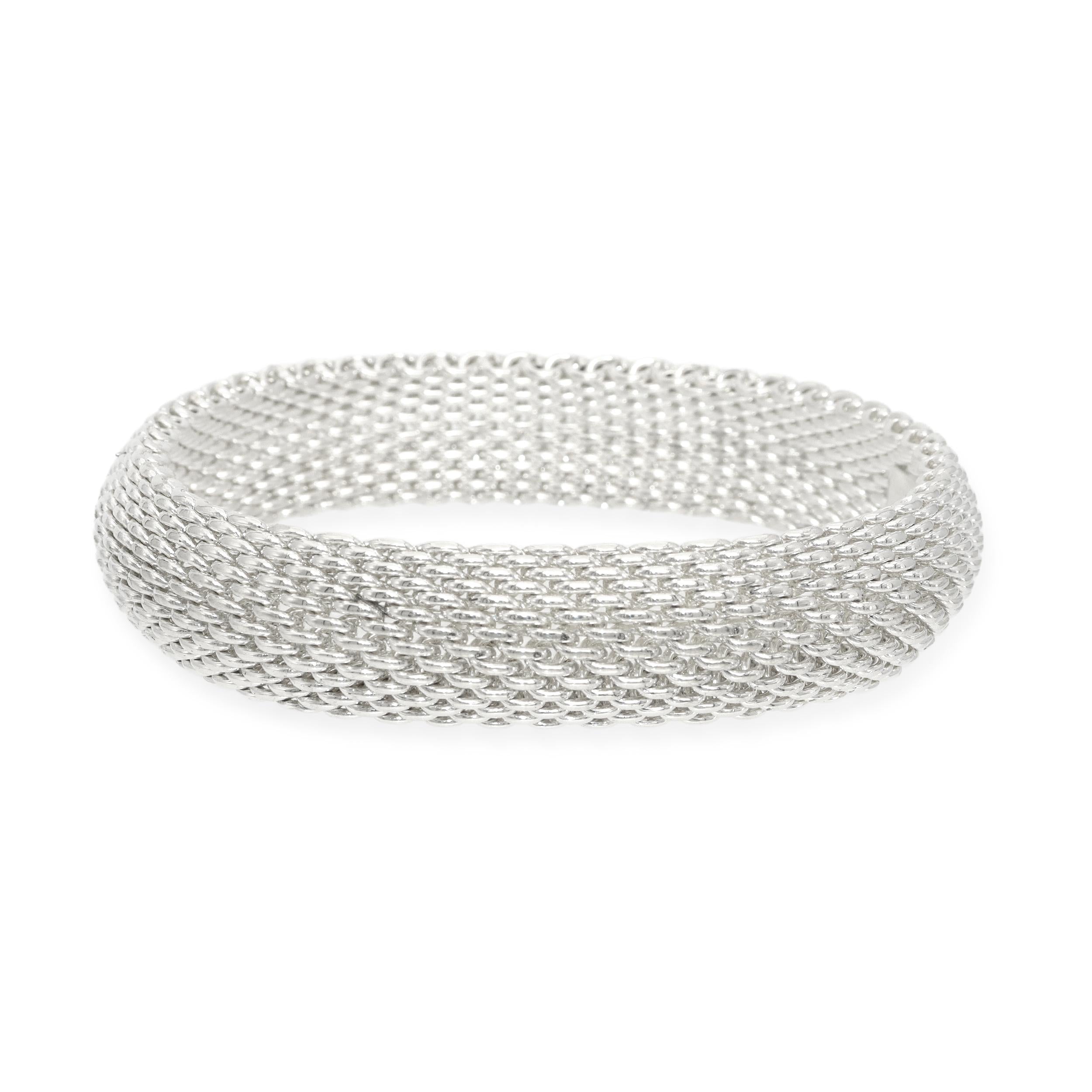 Tiffany & Co. Sterling Silver Somerset Mesh Bangle Bracelet
