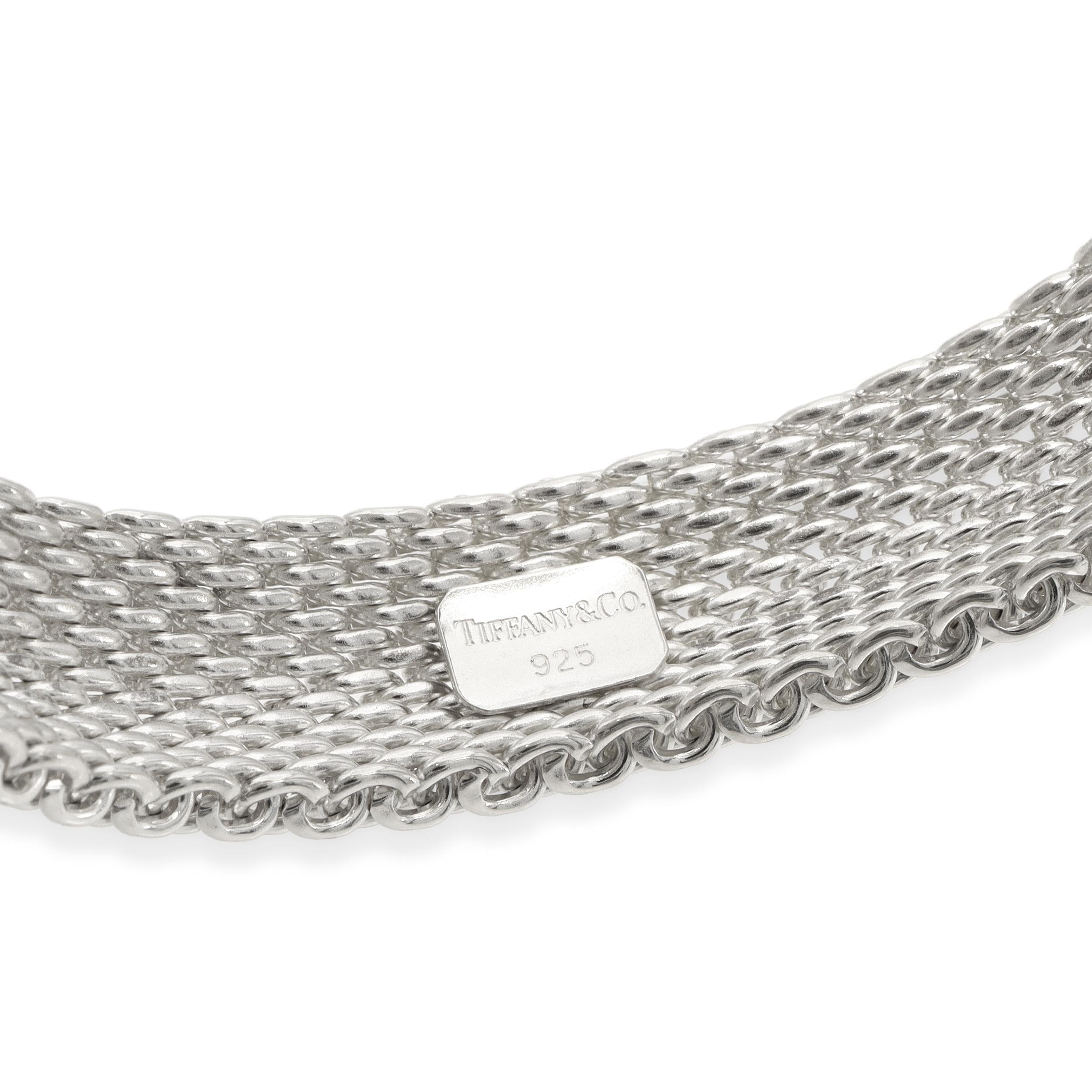 Tiffany & Co. Sterling Silver Somerset Mesh Bangle Bracelet