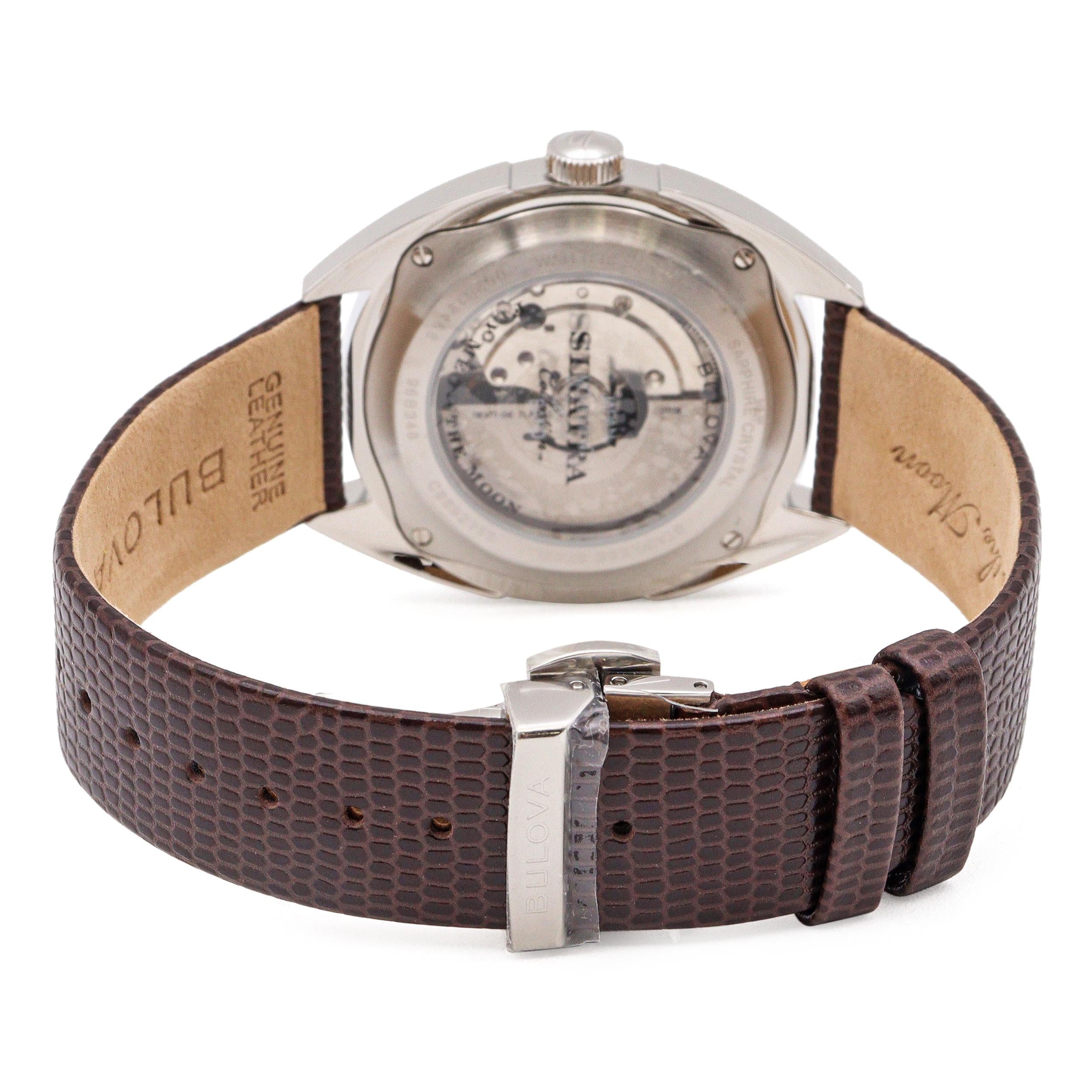 Bulova Sinatra Fly Me To The Moon Skeleton Date Automatic Men's Watch 96B348