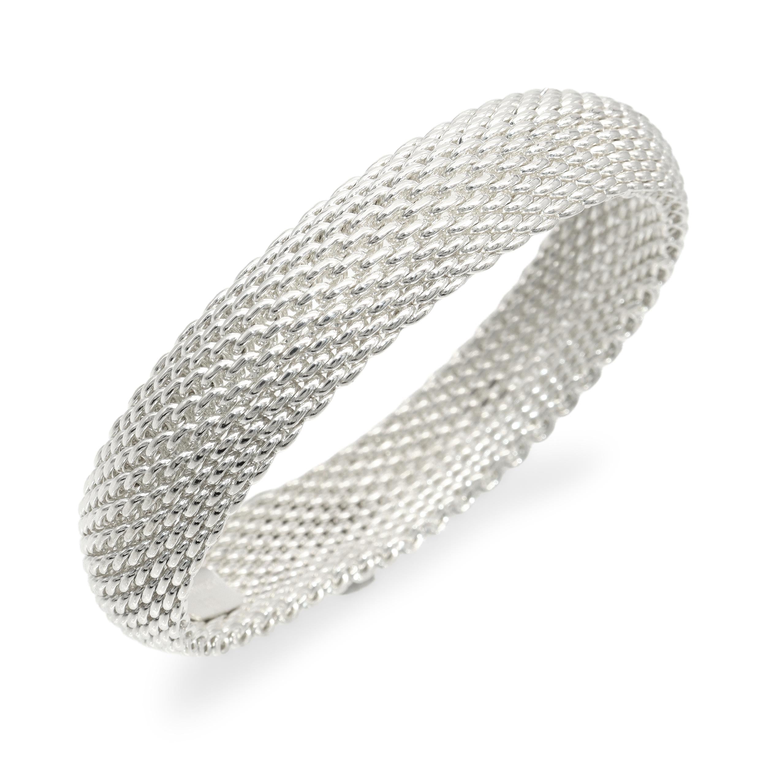 Tiffany & Co. Sterling Silver Somerset Mesh Bangle Bracelet