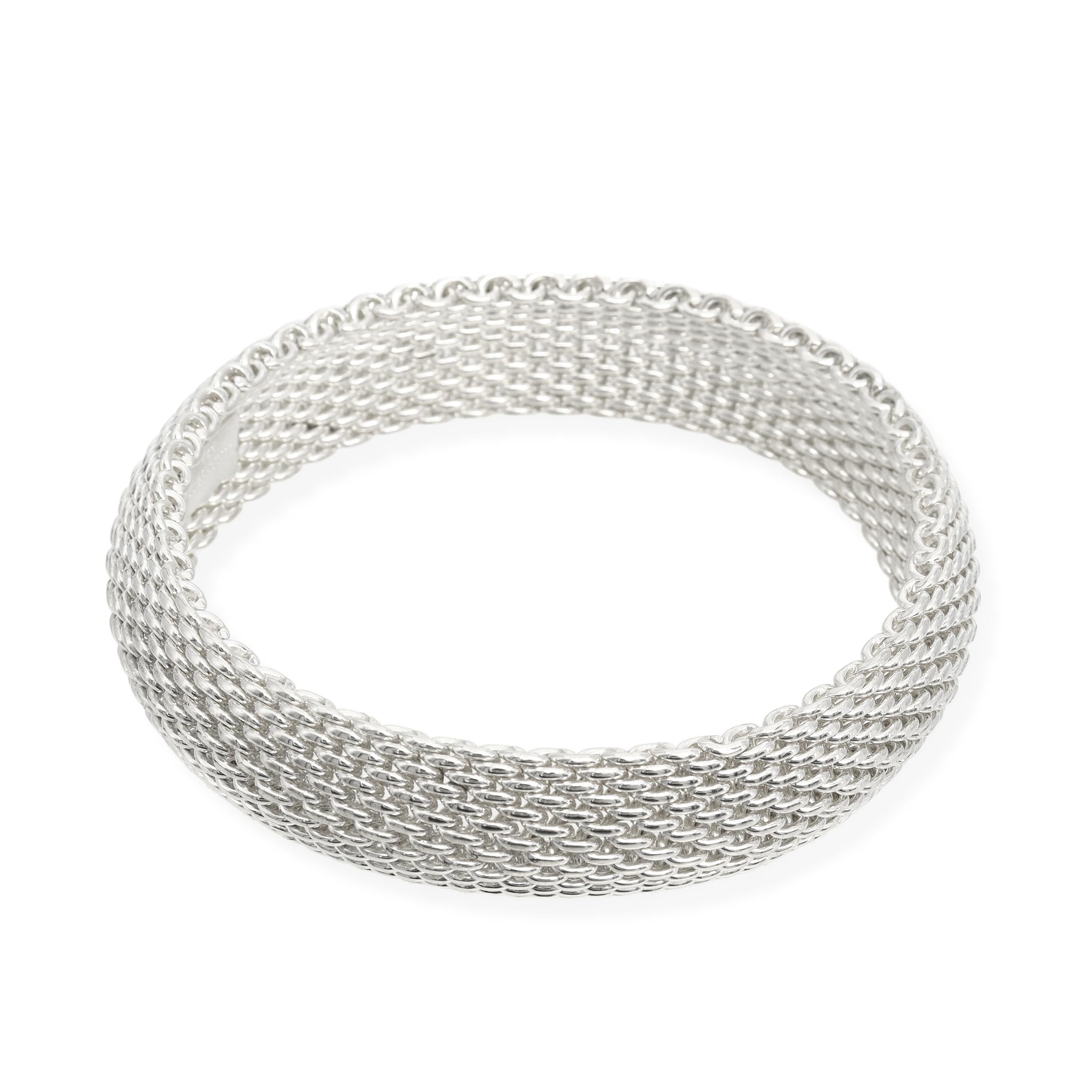 Tiffany & Co. Sterling Silver Somerset Mesh Bangle Bracelet