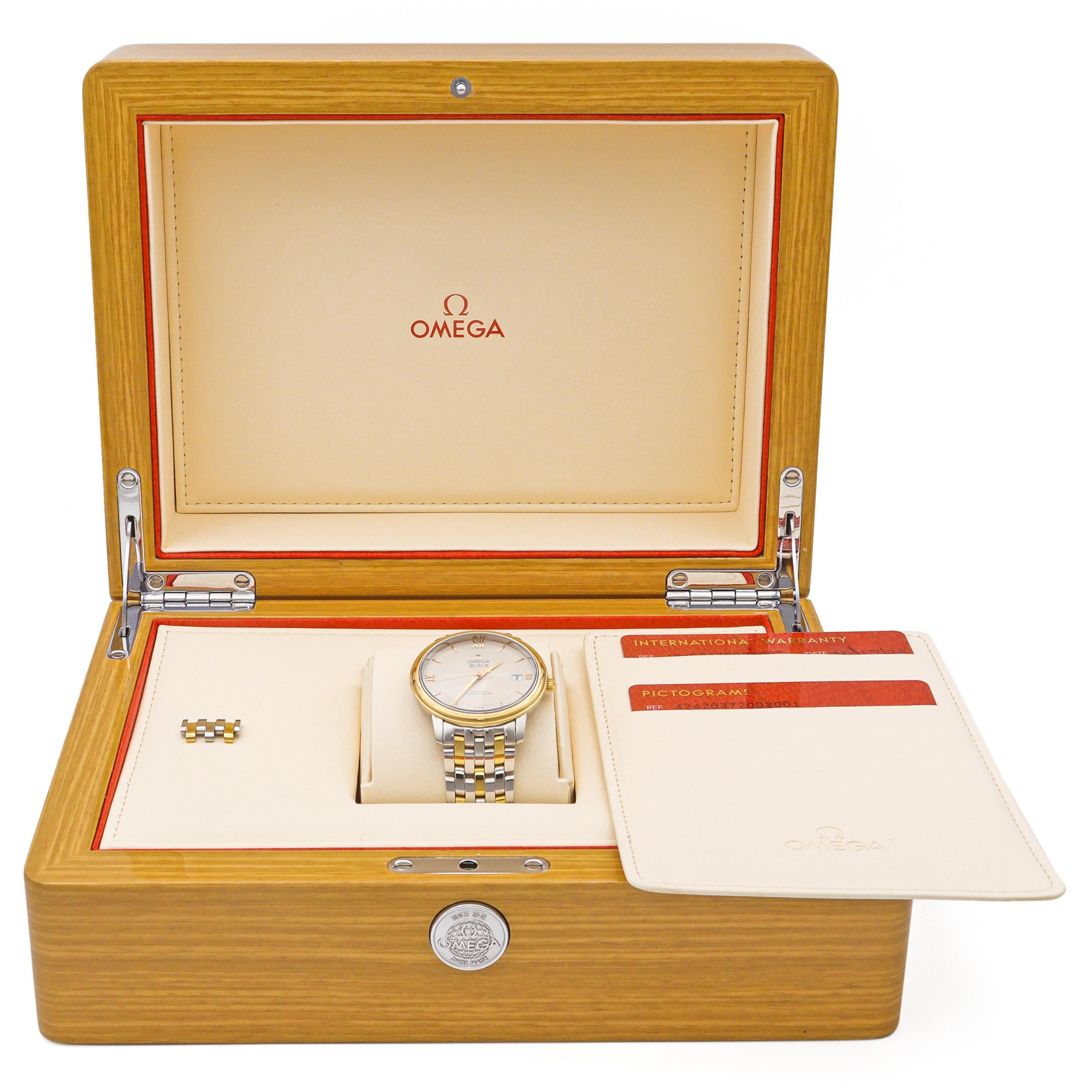 Omega De Ville Prestige Yellow Gold Stainless Steel Date Automatic Men's Watch