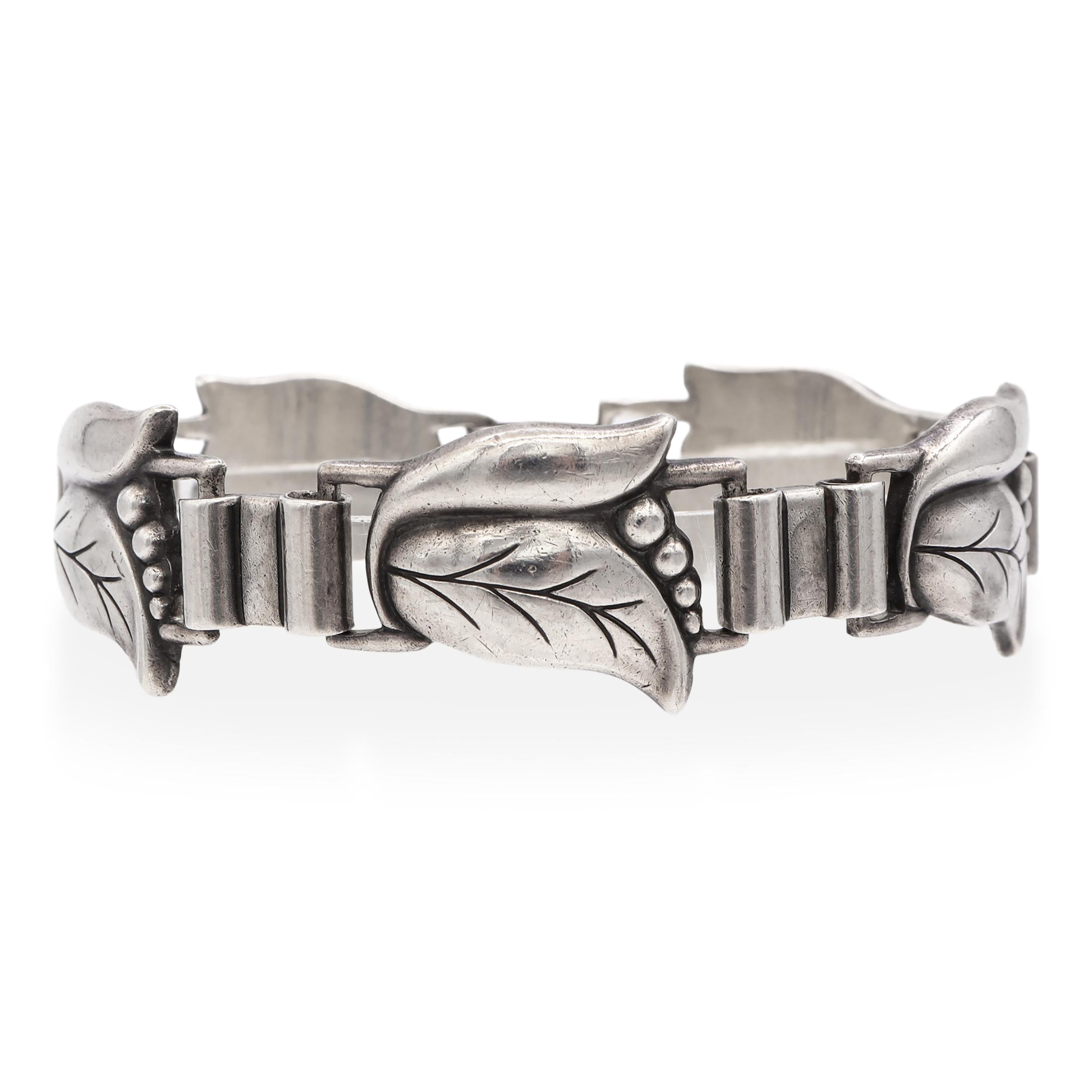 Vintage Georg Jensen Sterling Silver Tulip Bracelet