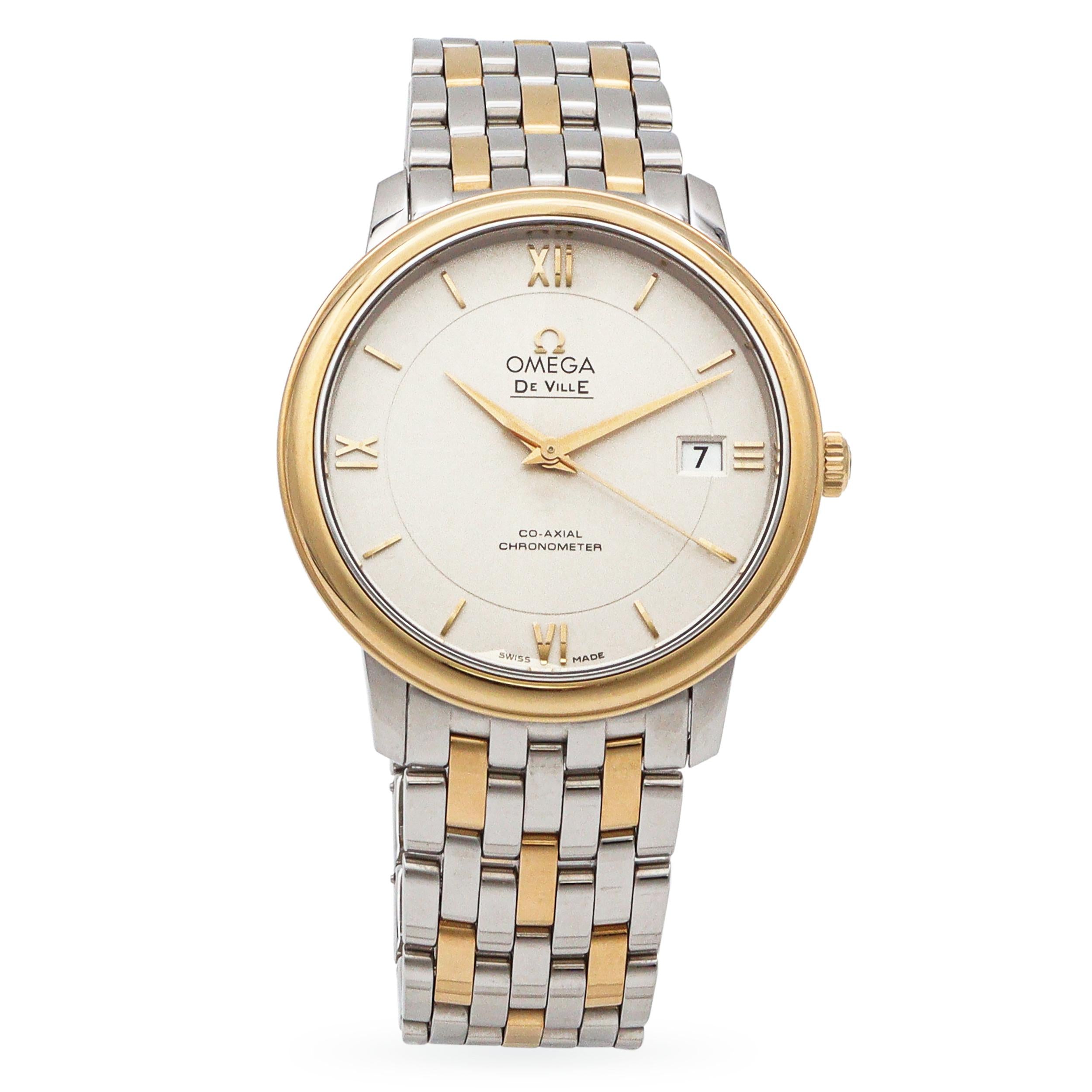 Omega De Ville Prestige Yellow Gold Stainless Steel Date Automatic Men's Watch