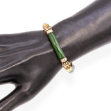 Vintage 14k Yellow Gold Jadeite Station Bracelet