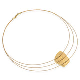 Vintage Yellow Gold Rough Aquamarine Cable Slider Necklace