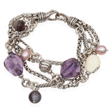 David Yurman Sterling Silver Multi-Gemstone Chain Bracelet
