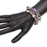 David Yurman Sterling Silver Multi-Gemstone Chain Bracelet