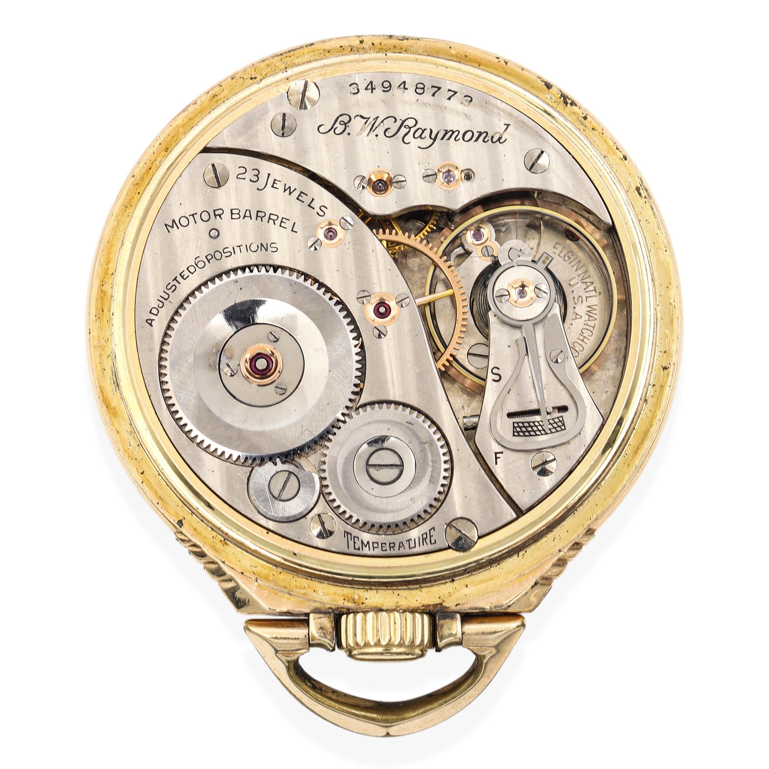 Vintage Elgin B.W. Raymond Wind Indicator 23 Jewel Railroad Grade Pocket Watch