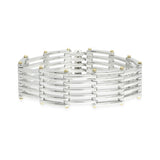 Tiffany & Co. Sterling Silver 18k Gold Gate Link Bracelet