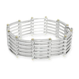 Tiffany & Co. Sterling Silver 18k Gold Gate Link Bracelet