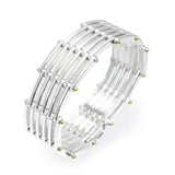 Tiffany & Co. Sterling Silver 18k Gold Gate Link Bracelet
