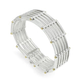 Tiffany & Co. Sterling Silver 18k Gold Gate Link Bracelet